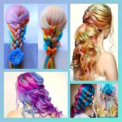 Hair Chalk Comb Set 11pcs 10 Colors + Comb Temporary Washable Hair Color Dye - Y2K Festival Halloween Christmas Birthday Stocking Stuffer Gift for Girls Kids