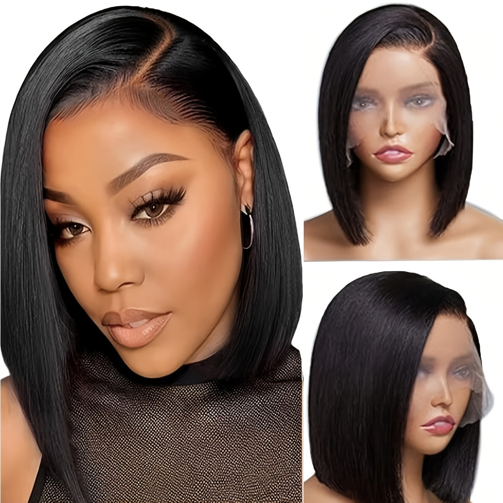 Side Part Bob Wig Human Hair T Part Bob 13*4 Lace Front Wigs Human Hair Pre-Plucked 180% Density Straight Frontal Wigs Human Hair Lace Short Wigs Natural Color, 8-14inch, | Up to 50% Off