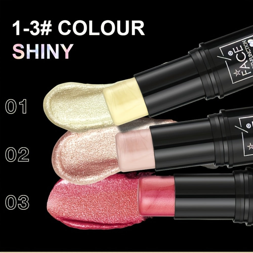 3-in-1 Makeup Stick Set 6pcs — Blush, Eye Shadow & Highlighter Stick, Waterproof Long-Lasting, Moisturizing Pink & Brown Shades, Multi-Use Color Correcting for All Skin Tones