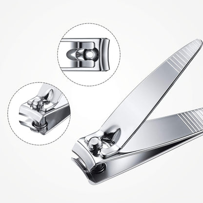 Nail Clippers Bulk 100pcs Stainless Steel - Heavy Duty Fingernail & Toenail Trimmer with Concave Blade & Pointed Tip, Non-Folding Portable Manicure Pedicure Set for Men & Women