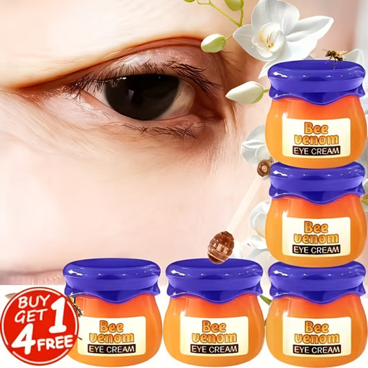 Buy One, Get Four Free. 5pcs Instant Lifting and Firming Bee Venom Eye Cream, Immediate Lifting and Firming Eye Antioxidant, Suitable for Puffy Eyes and Dark Circles, the Appearance of Dark Circles, Bags, and Wrinkles, Signs of Aging, Witness