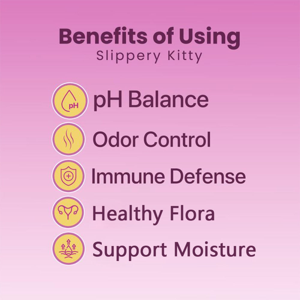 Slippery Kitty Feminine Probiotic Gummies-60 Count (30-Day Supply) | PH Balance, Odor Control & Moisture Support | Pineapple Flavor And Slippery Elm And Bacillus Coagulans | Vegan, Gluten-Free, Allergen-Free | Women'S Health | Local Warehouse|Gifts