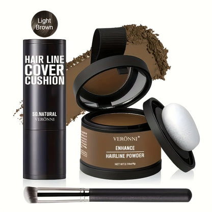 Hair Root Concealer Powder Hairline Touch-Up | Instantly Covers Gray Thinning Hair | Plant-Based Keratin Formula for Men & Women | Multiple Shades with Brush