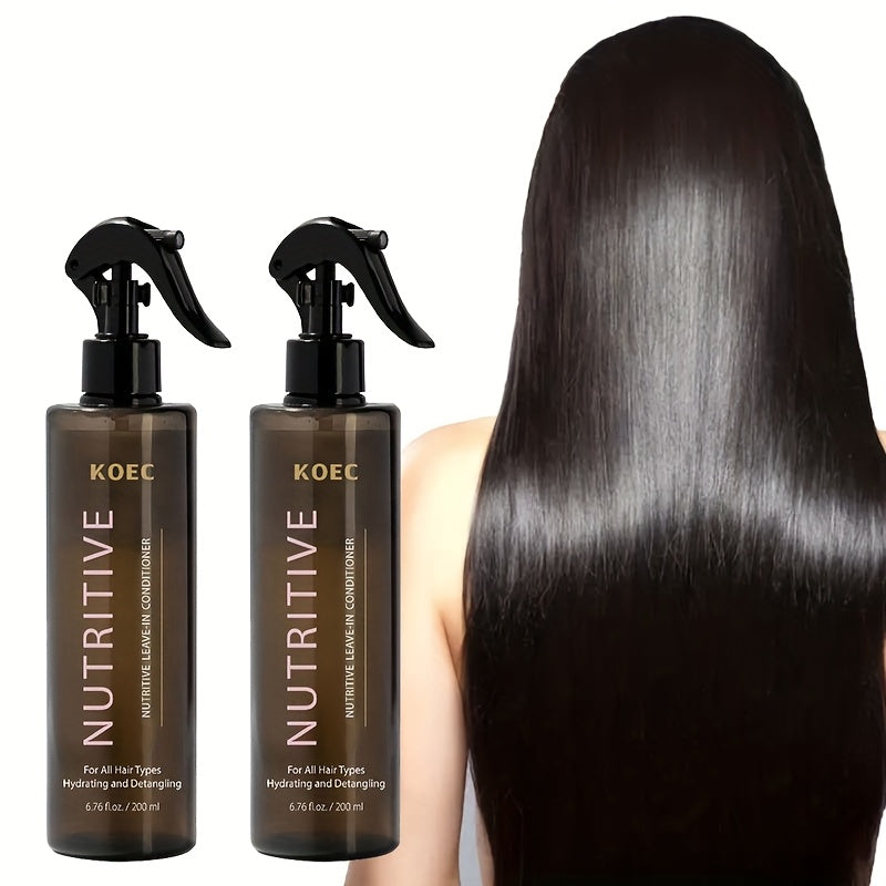 200ml Leave-In Conditioning Spray and Detangler - Anti-Frizz Deep Conditioner that primes your hair to tame frizz and add shine, ideal for curly, dry and damaged hair, Snail Serum, for curly, dry hair Hair and Damaged Hair, 200ml/ 6.8fl.oz