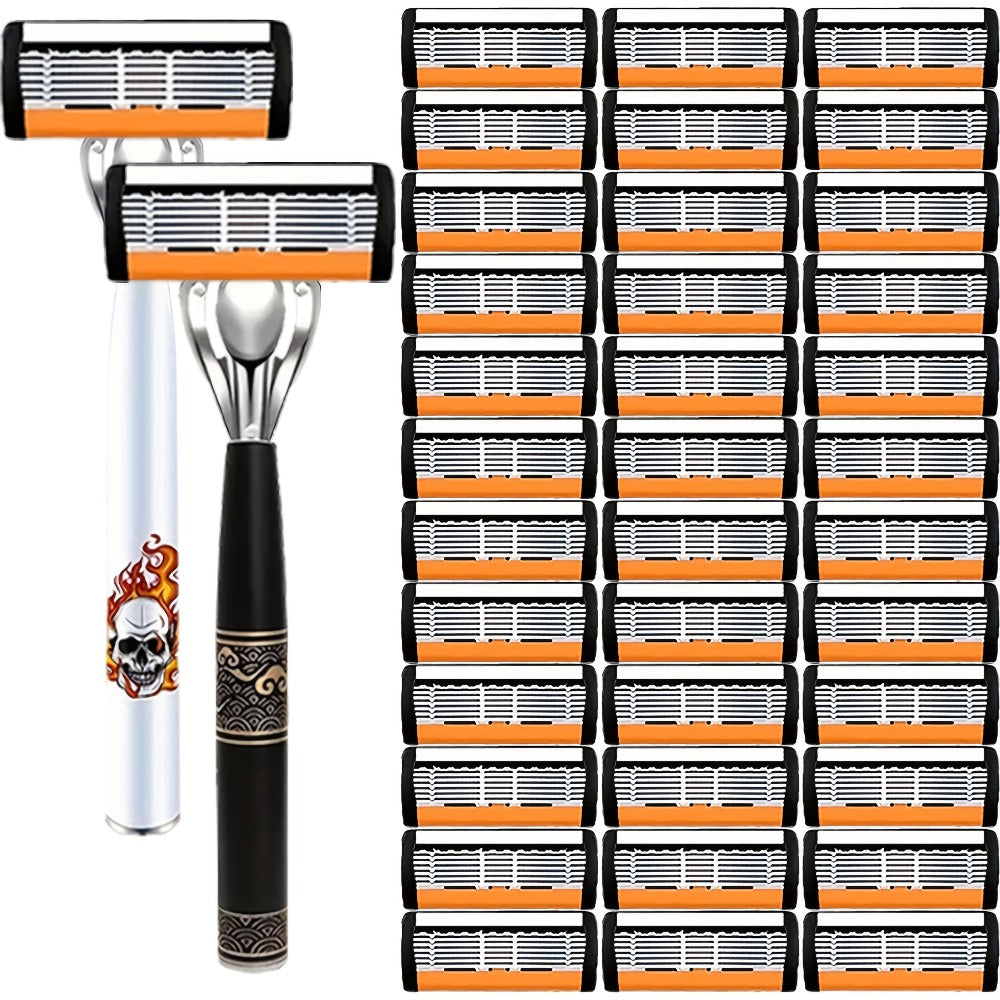 The Traditional Razor for Men Boasts a Comfortable Grip, Sharp And Long-Lasting Stainless Steel Blades, an Enhanced Shaving Experience, And a Remarkably Smooth And -Free Shave. It Is an Essential Grooming for Men