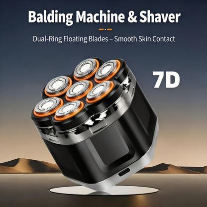 Electric Head Shaver for Men 7D - Bald Head Shaver with USB-C Charging IPX5 Waterproof Full Body Washable 7D Floating Heads Magnetic Removable Blades Gift for Him