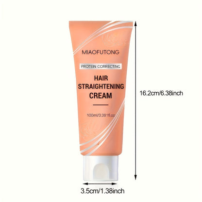 Protein Straightening Cream 100ml | Hydrating Smoothing Hair Treatment | Deeply Strengthens Intense Moisture Frizz Control | Non-Greasy All Hair Types 3.38oz