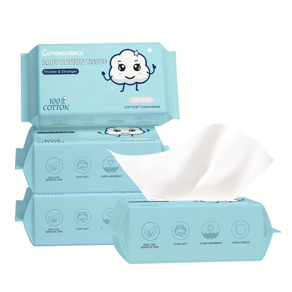 200/400/600 Count Disposable Face Towel, 100% Cotton Tissues Facial Towels, Draw Style Facial Towel Cleansing Towel, Reusable, Soft And Thickened Without Linting, Wet And Dry, Suitable for Facial Care And Makeup Removal.