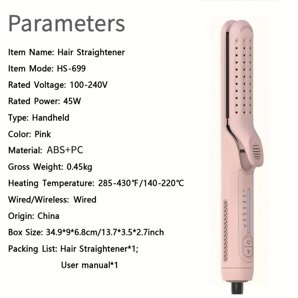 2-In-1 Airflow Curling Iron for Lasting Curls - 360° Airflow Styler Ceramic Flat Iron Hair Straightener And Curler, Anti-Scald Curling Wand, 360° Cool Air, 5 Temps Adjustable for Long Short Hair