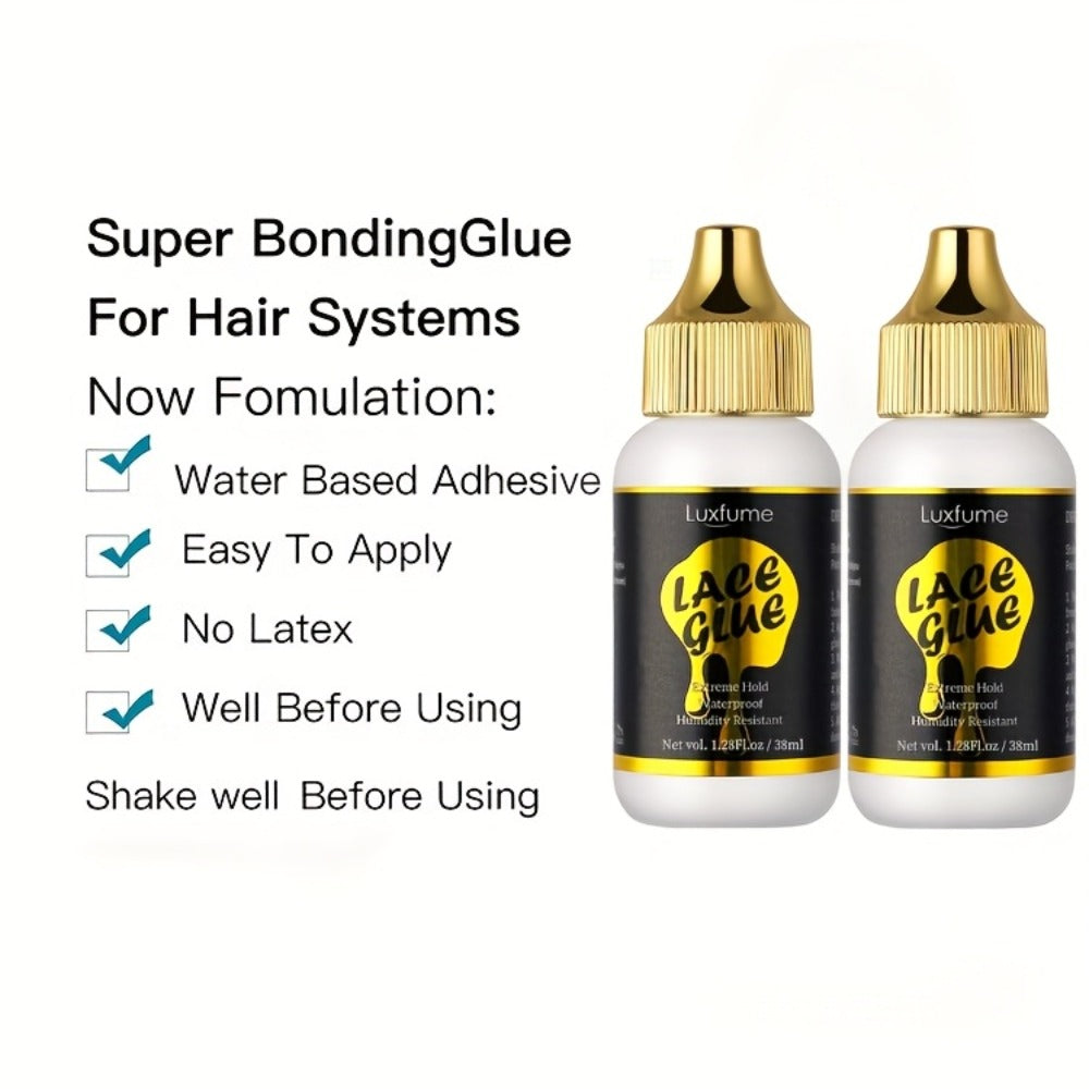 Lace Glue for Wigs Bold Hold Invisible Bonding - Fast Drying Waterproof Extreme Hold Wig Adhesive for Lace Front Wigs Daily Styling 2pcs