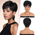 Women'S Short Fairy Hairstyle Wig - 150% Density Brazilian Human Hair, Mechanism Rose Net Cap, No Glue, Easy to Wear, Suitable for Beginners, Daily Headwear, Elegant Hairstyle, Quick Style Transformation, Exclusive for Fashion Enthusiasts