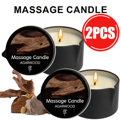 Massage Oil Candle 2-in-1 Soy Wax Scented Candle with Essential Oil Moisturizing Body Lotion Spa Pedicure Nail Salon Gift for Women 2oz