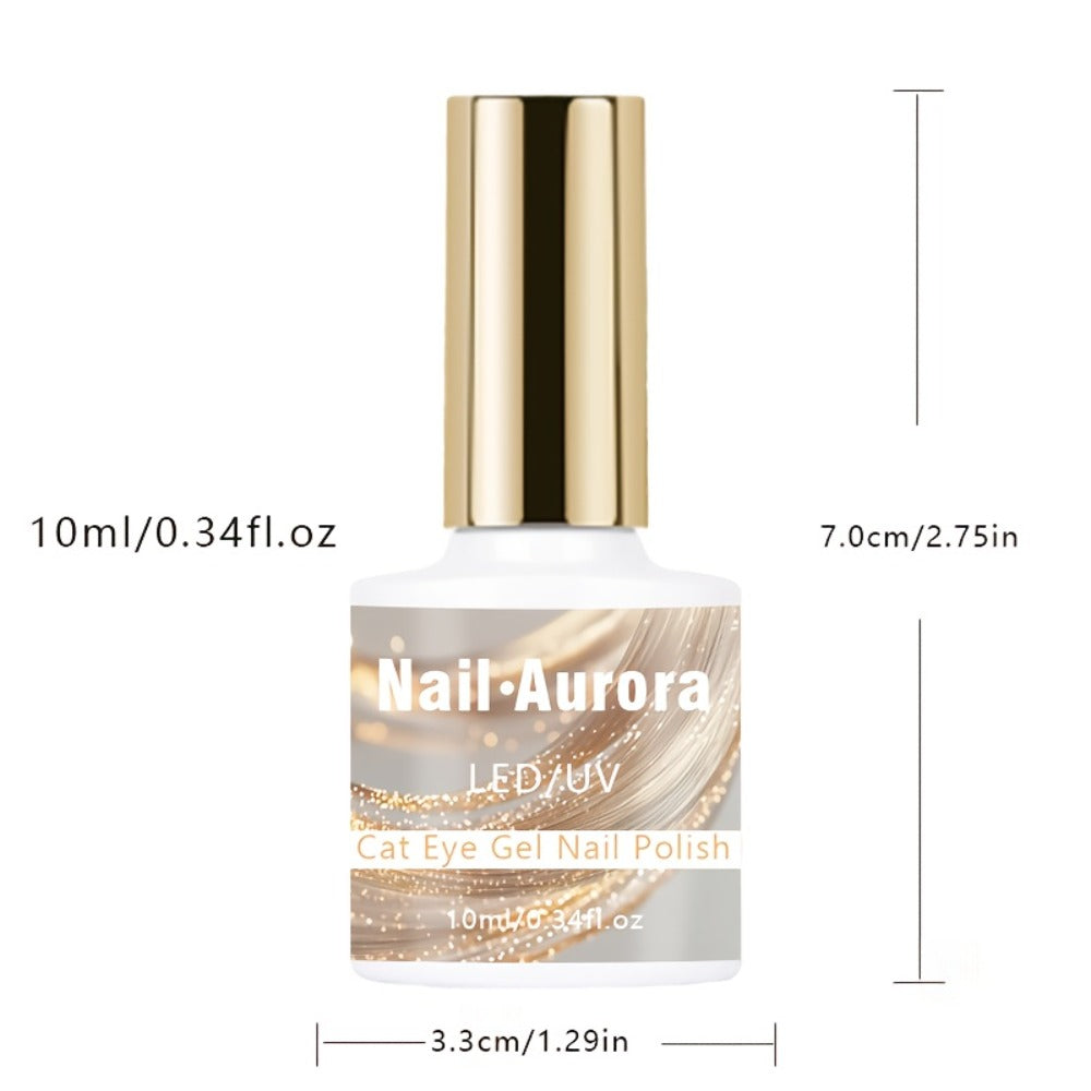 Shooting Cat Eye - Popular Ultra-Bright Cat Eye Nail Gel. Glossy, Stylish Salon-Grade Gel Polish with Vivid Dazzling Cat Eye Effects. Perfect for Nail Art, LED/ Lamp Required