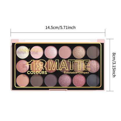 Eyeshadow Palette 18 Colors - Matte & Shimmer Waterproof Sweatproof Long-Lasting Formula, Professional Eye Makeup for Everyday & Glam Looks, Valentine's & Christmas Gift