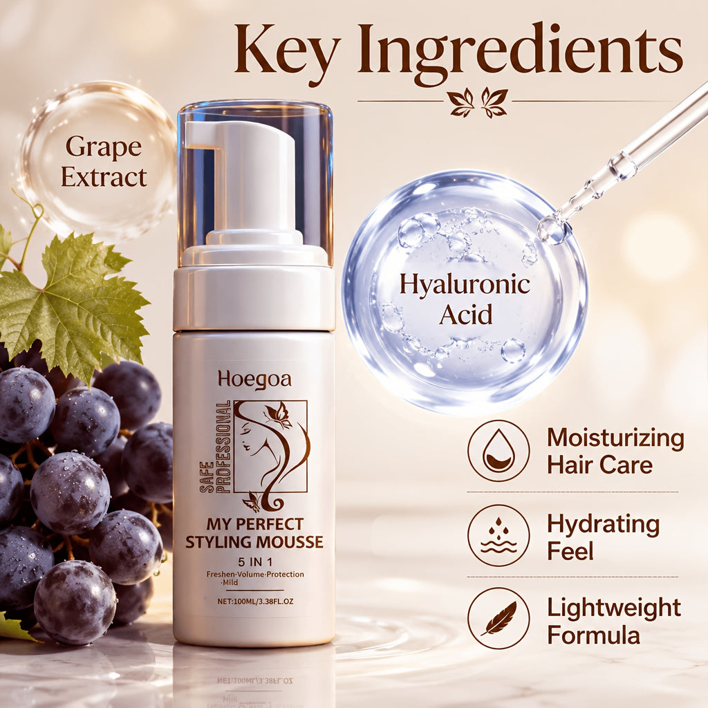 Hair Styling Mousse 100ml/3.38fl.oz, Mint Extract, Hyaluronic Acid, Mild Ingredients, Lasting Styling And Moisturizing, Make Hair Look Good All Day Long, Gift for Women, Mom, Girlfriend