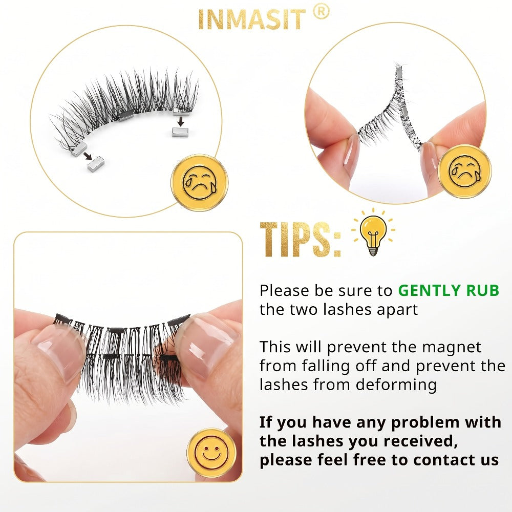 Local Repository Magnetic Eyelashes - Magnetic False Eyelashes Set, Glue-Free, Black/Pink Options with Applicator, Reusable & Waterproof Cat Eye Style, Ideal for Daily Wear/Parties/Valentine's Day Gifts, Must-Have for Women's Makeup