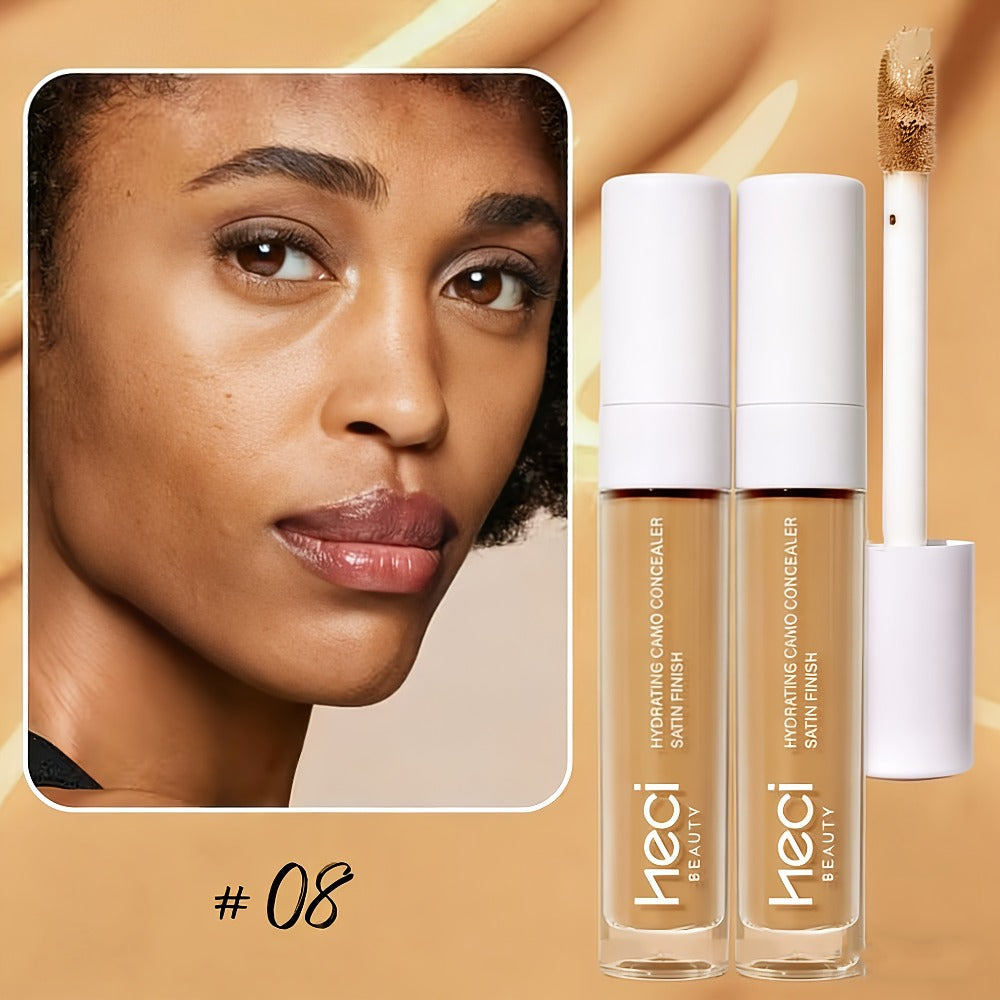 Concealer & Highlighter Set 2 Pcs - Buildable Coverage Liquid Concealer with Contour Stick, Hydrating Pore-Minimizing Long-Lasting Formula for Blemishes & Dark Circles