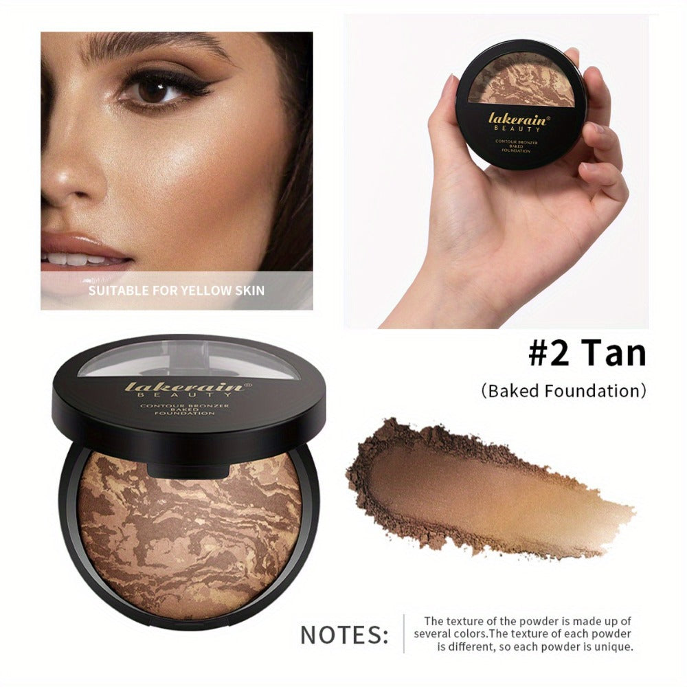 Marble Baking Palette Set — Contour Blush Highlight & Nose Shadow Powder | 4-in-1 Face Palette | All Skin Types | 2-Piece Kit for Everyday & Glam Looks