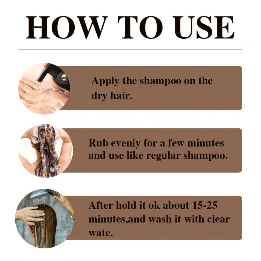 Hair Dye Shampoo 7-in-1 Gray Hair Coverage - Ginger Oil, Biotin & Rosemary Infused Color Shampoo, Gentle Scalp Formula, Brown, Chestnut Brown & Black