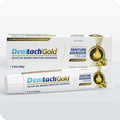 Denttach Gold Denture Adhesive, All Day Secure Hold Petroleum Free Olive Oil Based Refit and Tighten Loose Dentures | Non-Glue Adhesive Cushion, Works Like a Soft Reliner for Full and Partial Dentures Zinc Free 2.4 Ounce