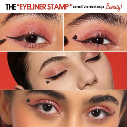 Eyeliner Stamp Pen Double-Ended 8 Styles - Quick Dry Waterproof Liquid Eyeliner in Red & Black, Lazy Wing Liner for Precise Effortless Eye Makeup