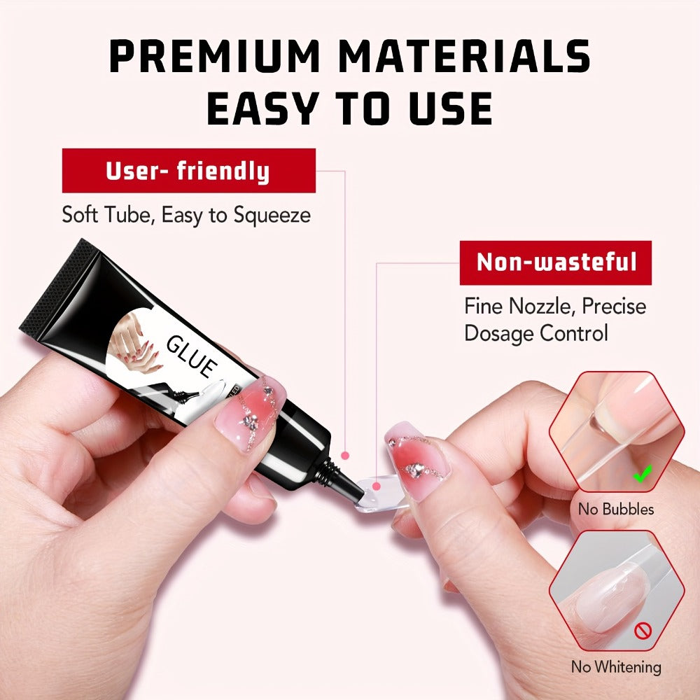 Quick-drying Semi-solid Nail Glue 10g*4, Hose Outlet Nail Pendant Glue, Nail Gel Glue, Nail Gem Jewelry Diamond Nail Accessories Nail Supplies Primary Nail Art Technology, Long-lasting Fake Acrylic Nail Glue Gel