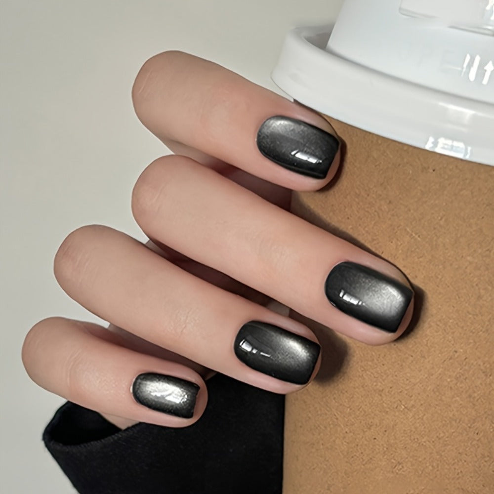 BORN PRETTY 0.34oz Black Glass Bead Black Color Cat Magnetic Gel Nail Polish With A Delicate Magnetic Powder Effect And Shiny Soak Off Gel