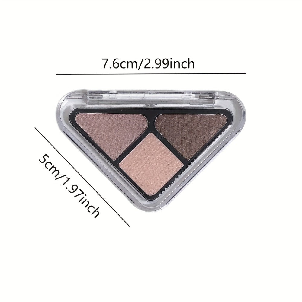 Eyeshadow Palette Mini 3-Color Matte & Shimmer Eye Shadow Kit Compact Travel-Friendly with Makeup Brush for Everyday & Touch-Up Women Makeup Gift