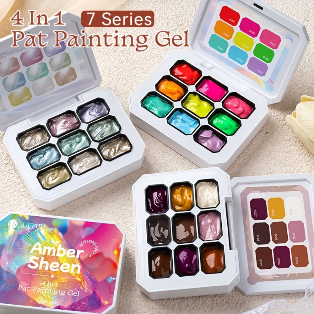UR SUGAR 4IN1 Pat Ombre Gel Nail Polish Easy Gradient Painting Gel for DIY French Nail Manicure Solid Varnishes Paint Art Gel