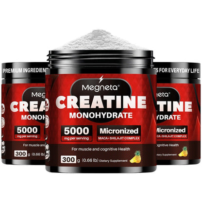 Micronized Creatine Monohydrate Powder 300g — 5000mg Per Serving | 60 Servings | Strength, Power & Focus Formula | No Artificial Sweeteners or Flavors | Pure Unflavored Pre & Post Workout