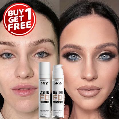 Liquid Foundation 2pcs Full Coverage Concealer Makeup Long Lasting Natural Finish - Suitable for All Skin Types Women Face Foundation Set