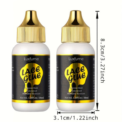 Lace Glue for Wigs Bold Hold Invisible Bonding - Fast Drying Waterproof Extreme Hold Wig Adhesive for Lace Front Wigs Daily Styling 2pcs