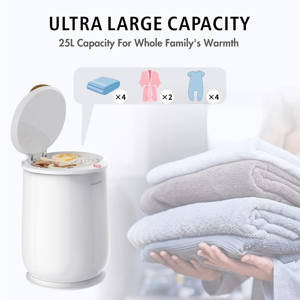 Towel Warmers Ultra Large Capacity Bucket Style for Bathroom ETL FCC Certified Fits Up to Two 40"x70" Towels, Blankets, Bathrobes with Auto Shut Off
