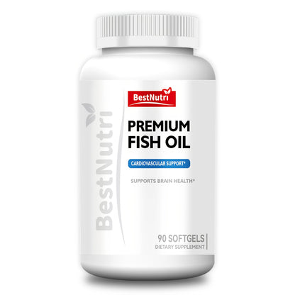 Omega-3 Fish Oil 2000mg Softgels — EPA & DHA for Brain Vitality & Heart Health | Cold-Extracted CGMP Certified | For Adults & Young Adults | 60 or 90 Softgels
