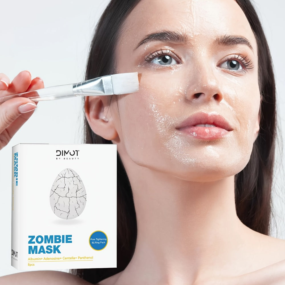 8pcs/box - Women's Zombie Skin Care Mask, Comes with A Free Application Brush, Contains Various Skin Care Ingredients, Effectively Helps Moisturize The Skin, Effectively Improves Skin Texture