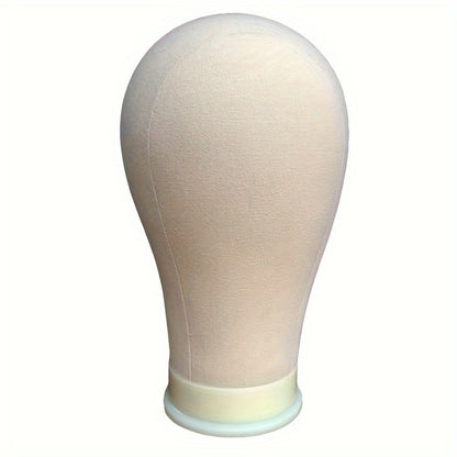 Wig Stand with Mannequin Head Canvas Block Set — 22 Inch Tripod Stand, T-Pins & Bristle Brush Included, Complete Wig Styling Kit for Home & Salon Use