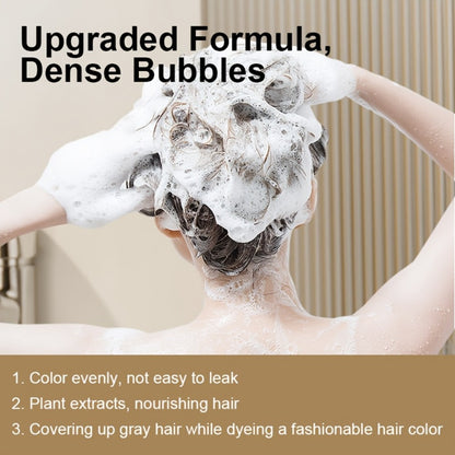 Hair Dye Shampoo 3-in-1 Portable Sachets Box of 10 Packs - Natural Hair Color, Deep Cleansing, Grey Coverage, Travel-Friendly Individual Packaging for Men & Women, Black Dark Brown Chestnut Coffee