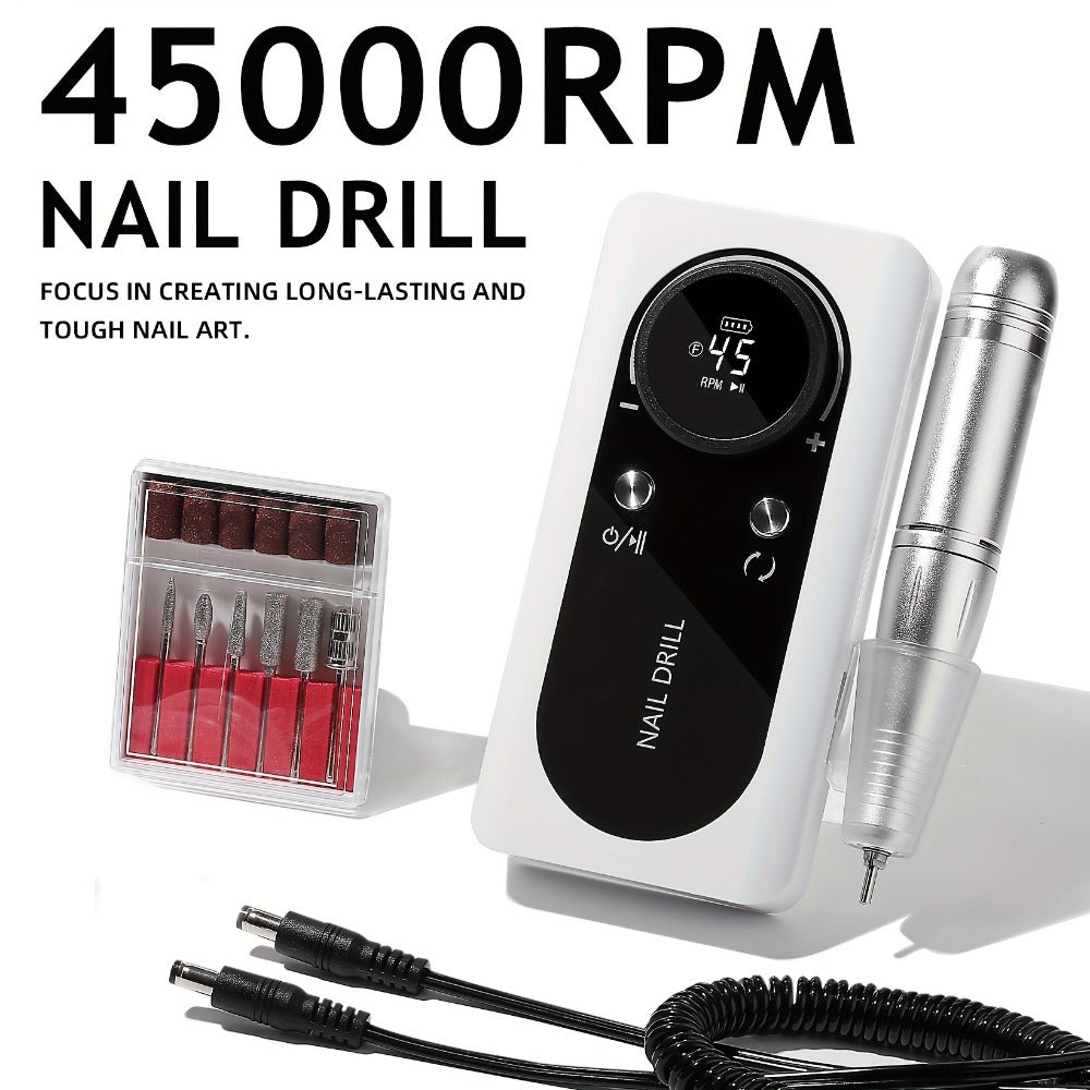 Rechargeable Nail Grinder 45000RPM Portable Electric Manicure Tool Professional Nail Remover