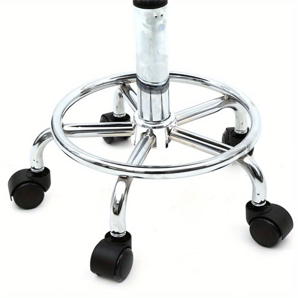 360-Degree Round Salon Stool with Backrest And Lines, Professional Adjustable Height Salon Stool, Modern Bar Stool Swivel, Armless Bar Chair for Kitchen, Dining Room, Living Room, Bistro, Spa