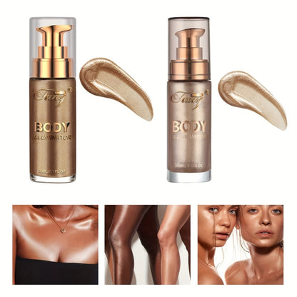 Liquid Luminizer Set of 2 Moisturizing Shimmer Highlighter for Face & Body All-in-One Glow Makeup Summer Bronzer Illuminator Women Gift