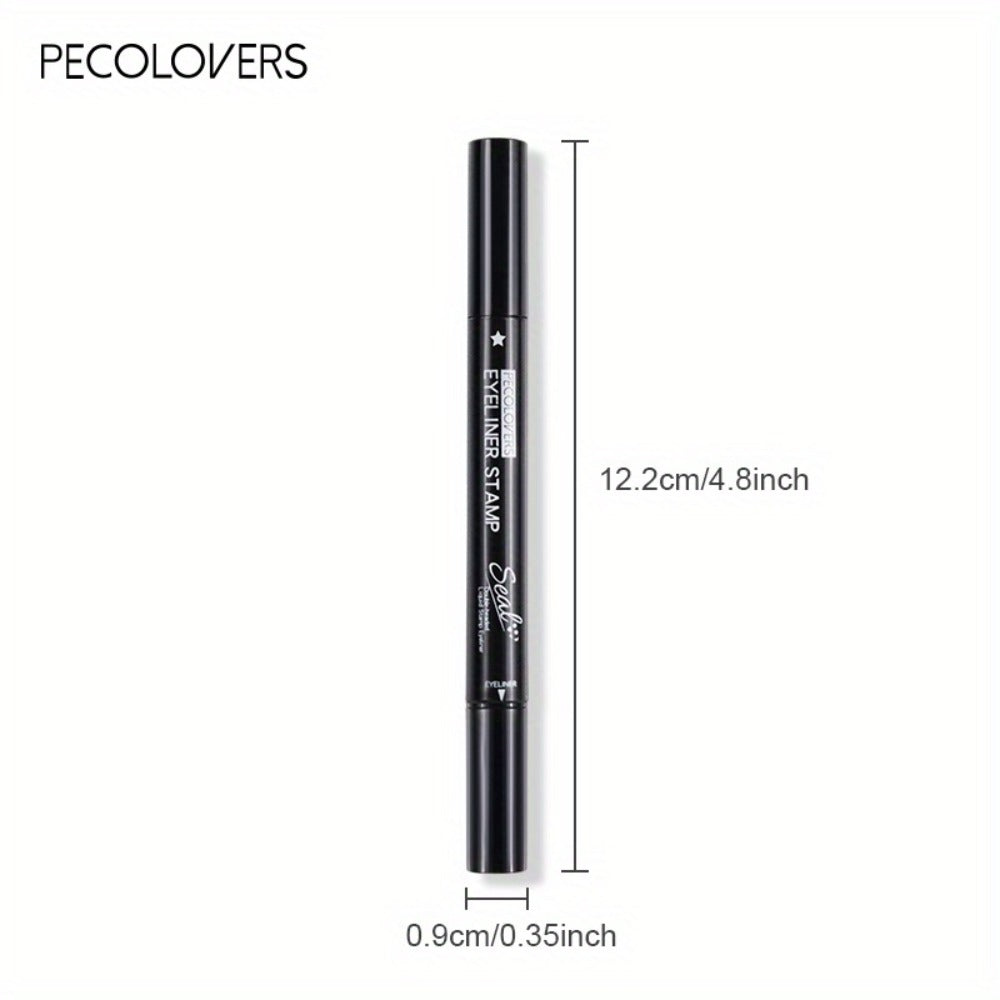 Eyeliner Stamp Pen Double-Ended 8 Styles - Quick Dry Waterproof Liquid Eyeliner in Red & Black, Lazy Wing Liner for Precise Effortless Eye Makeup
