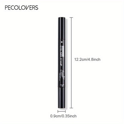Eyeliner Stamp Pen Double-Ended 8 Styles - Quick Dry Waterproof Liquid Eyeliner in Red & Black, Lazy Wing Liner for Precise Effortless Eye Makeup