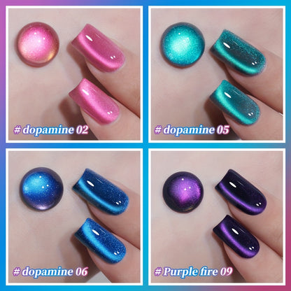 Cat Eye Gel Polish 4-Color Set - Interstellar Galaxy Series Magnetic Nail Polish with Dazzling Shiny Luster, Strong & Non-Damaging UV Gel for Salon Nail Art