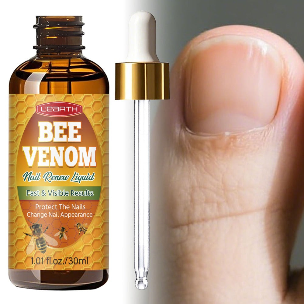 Bee Venom Toenail Care Solution: Extra Strength Formula for Toenail Issues - Nail Care Solution for Toes - Extra Strength Nail Care Solution - Visible Results in 7 Days - 1. 01fl. Oz