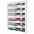 OmySalon 6 Layers Nail Polish Rack, Wall Mount Nail Polish Organizer W/Acrylic Baffle, Valentines Day Gift for Her, (White/Black)