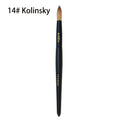Aridito Kolinsky Round Head Acrylic Nail Art Brush Black Wooden Handle For Professional Manicure Home Salon(#8, #10, #12, #14)