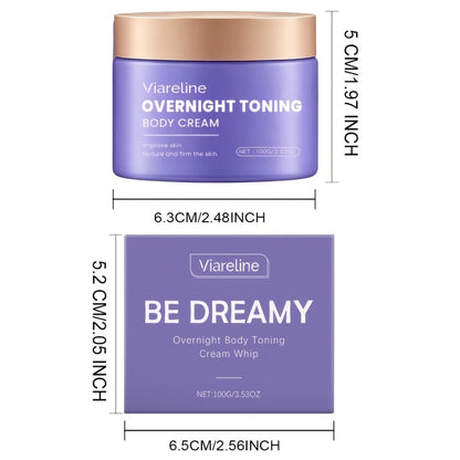 Overnight Body Toning Whip – Firming & Moisturizing Body Shaping Cream with Glycerin & Collagen | Works While You Sleep to Nourish & Firm Skin | Unscented Body Firming Cream for Women, 3.53oz