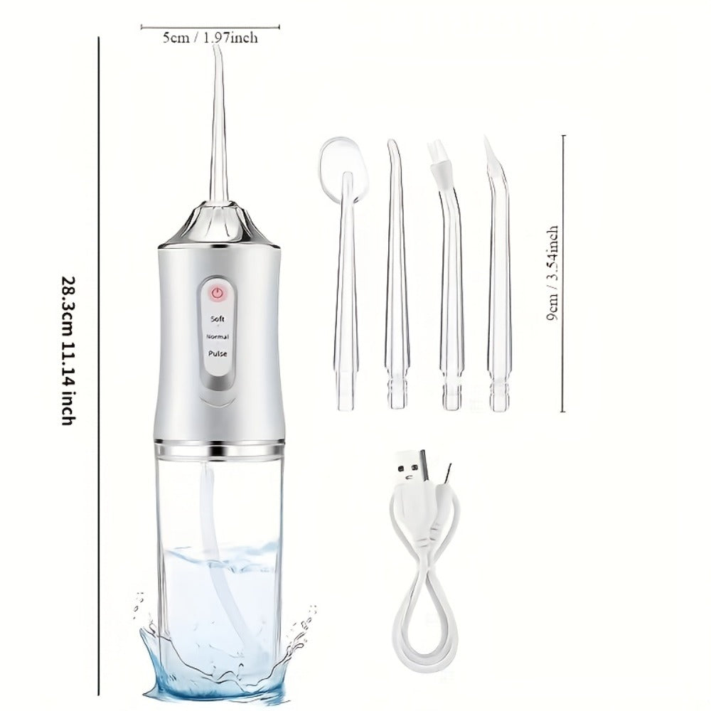 Smart Electric Water Flosser with Precision Pressure Control, 360° Rotating Nozzle - Deep Clean for Teeth & Gums, Replaceable Heads, USB Rechargeable Oral Irrigator for Home & Travel