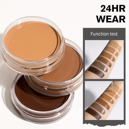 Matte Velvet Foundation Cream Full Coverage — Waterproof Oil Control, Pore-Less Smudge-Proof Long-Lasting Formula, 0.7oz, 6 Shades Light to Deep