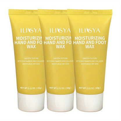 Foot Wax Moisturizing 3PCS Niacinamide Deep Hydrating Foot Cream Mask - Softening Cracked Heel Treatment for Dry Feet Men & Women Foot Care